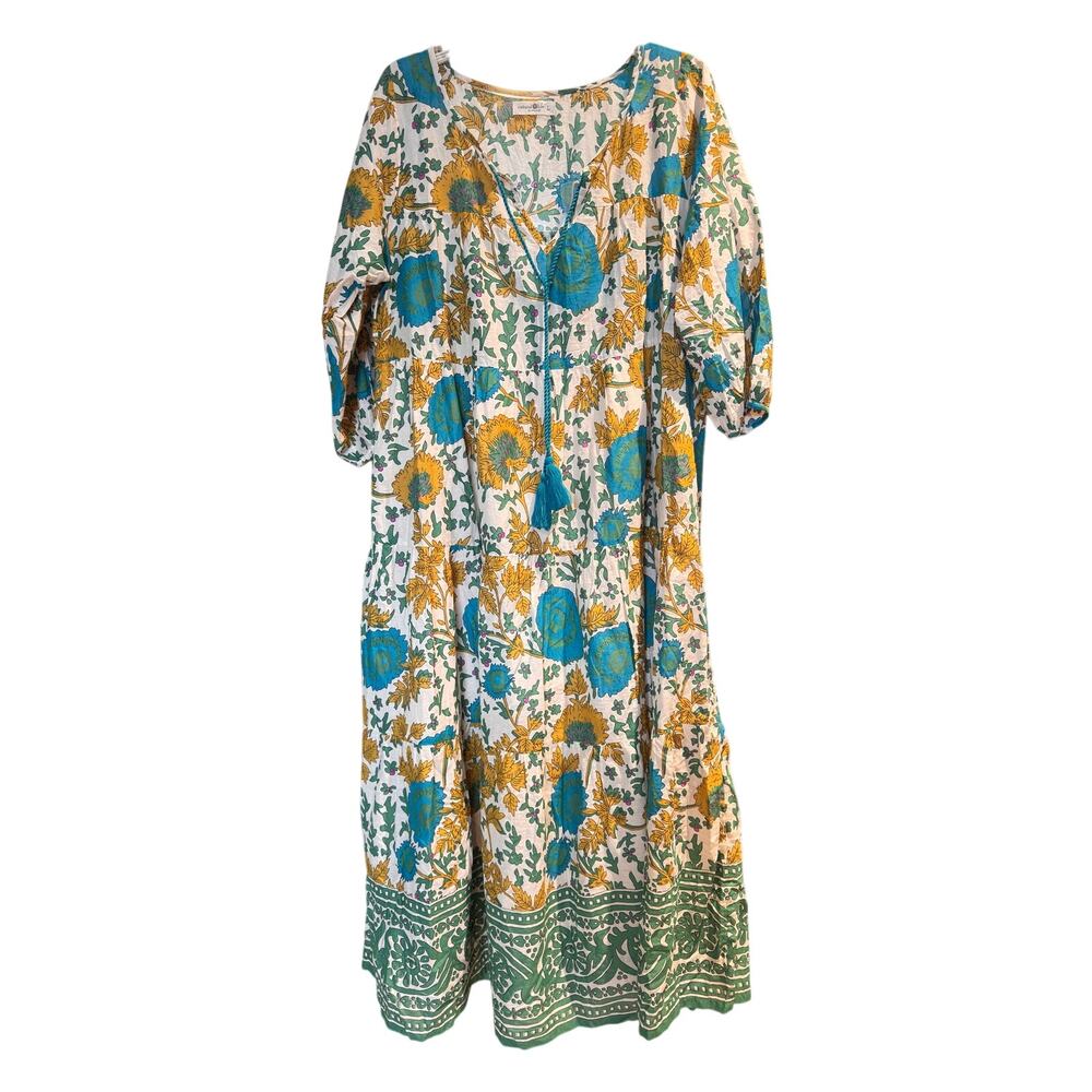 NWT Natural Life Tassel Floral Maxi Dress Size Large